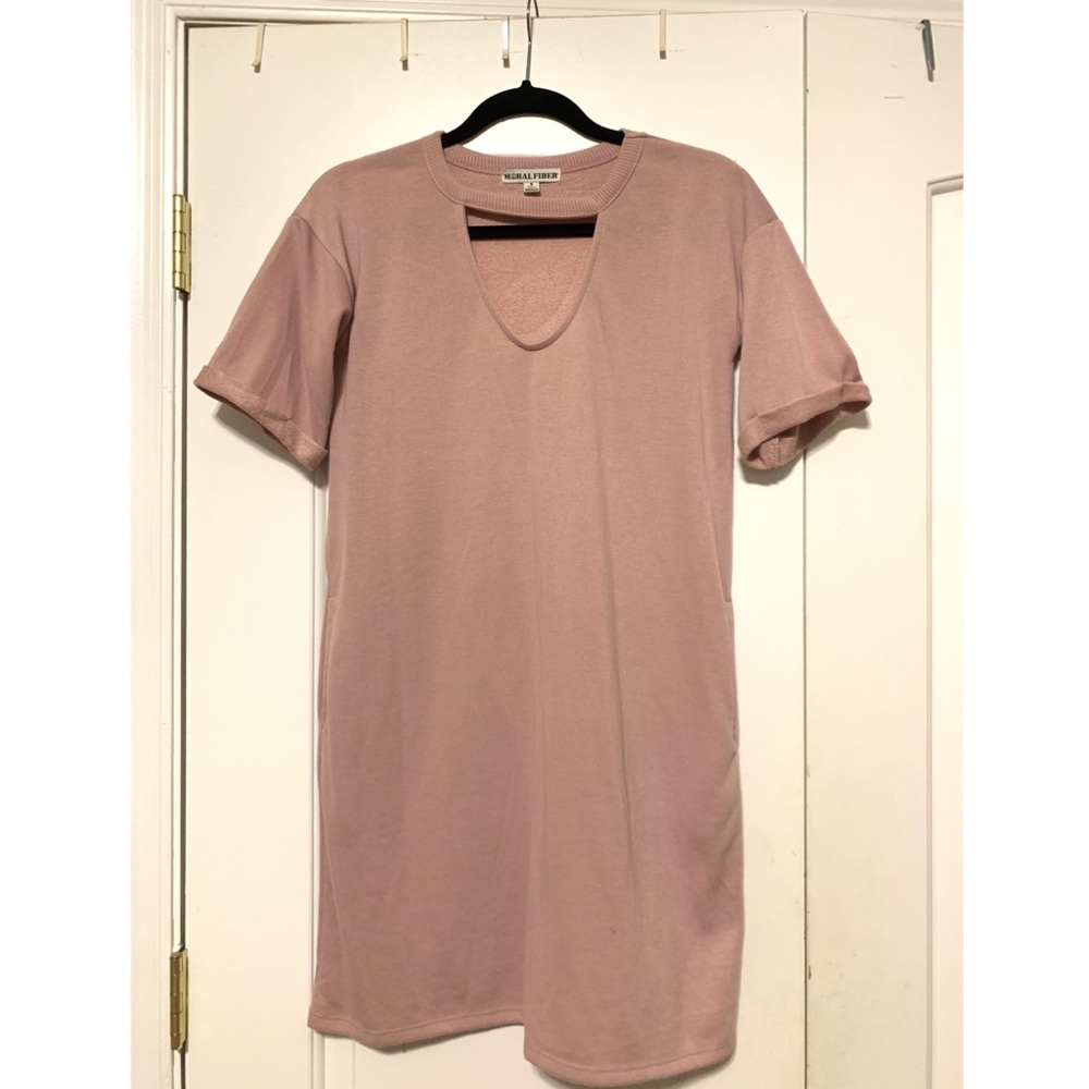 Pink T-Shirt Cutout Dress